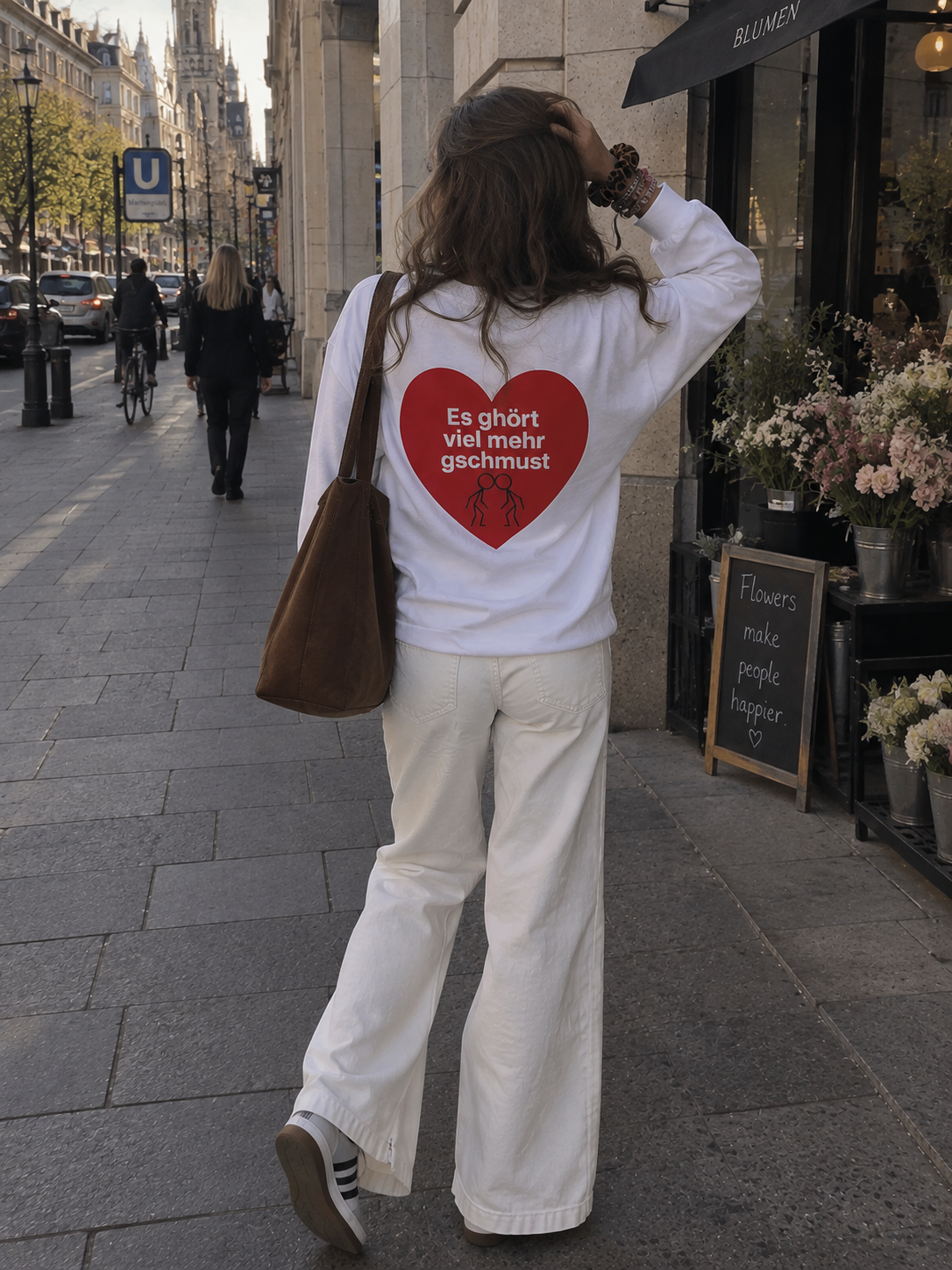 Damen Langarm-Shirt I Schmuserei grosses Herz Oktoberfest-Edition
