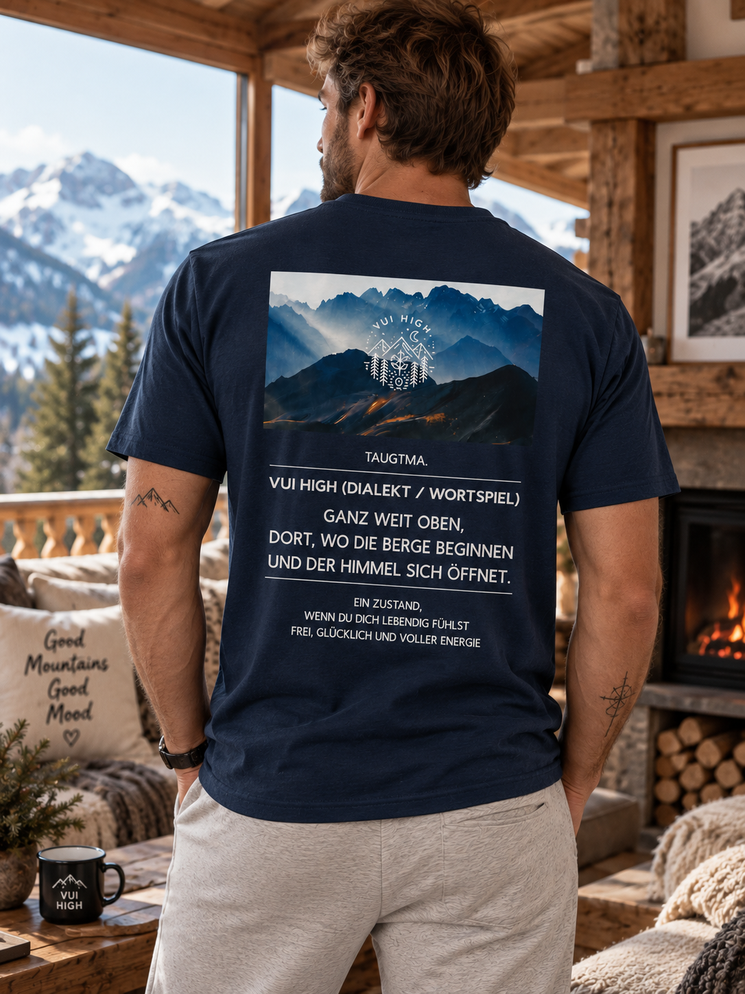 Shirt Herren I Vui High schwarz & mit Text