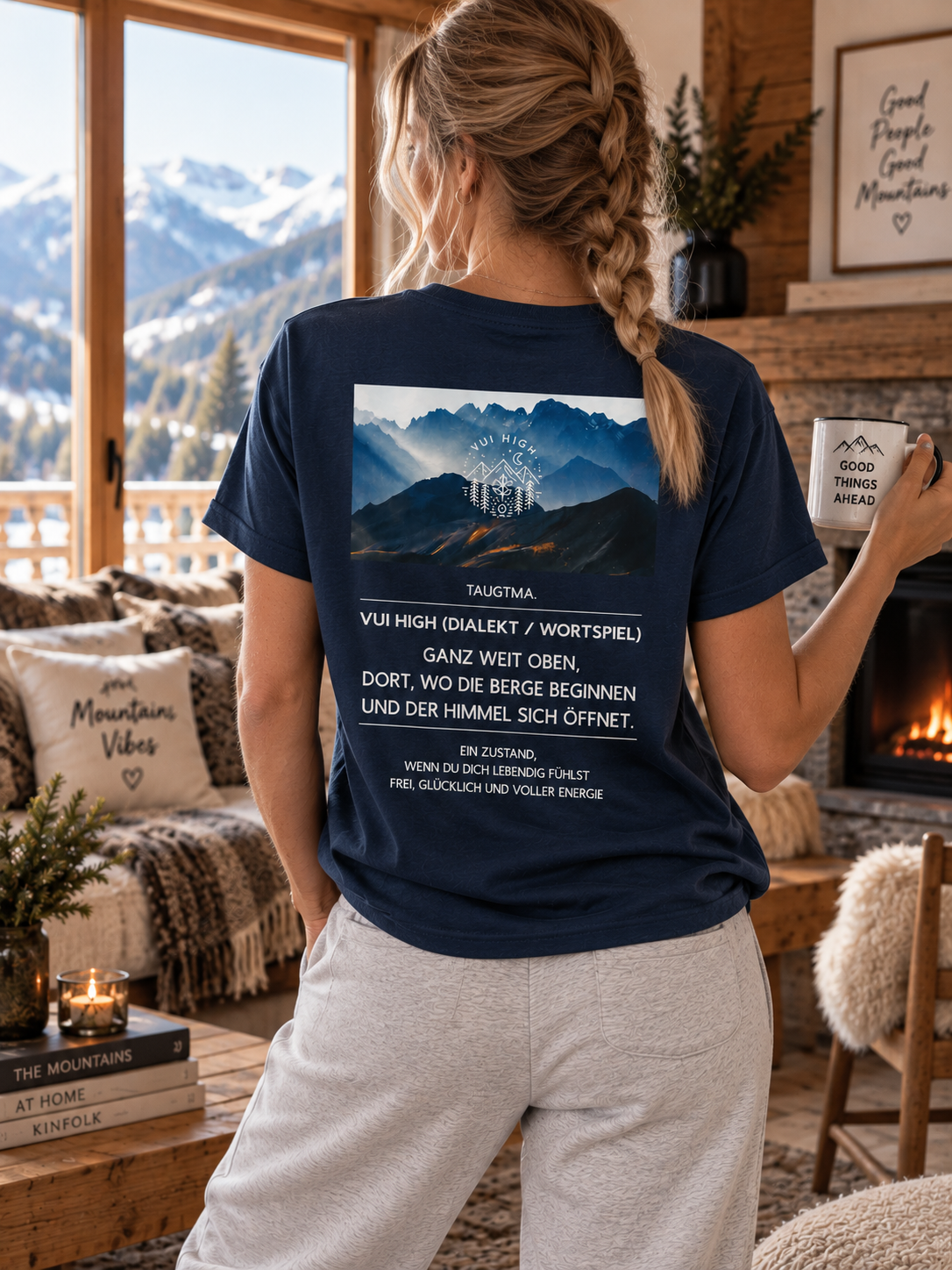 Shirt Damen I Vui High schwarz & mit Text