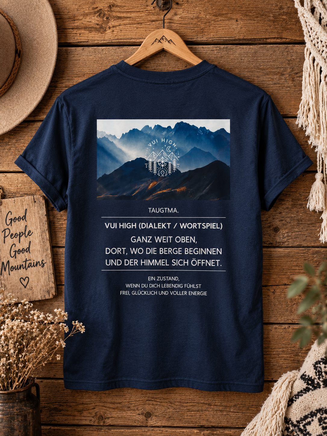 Shirt Herren I Vui High schwarz & mit Text