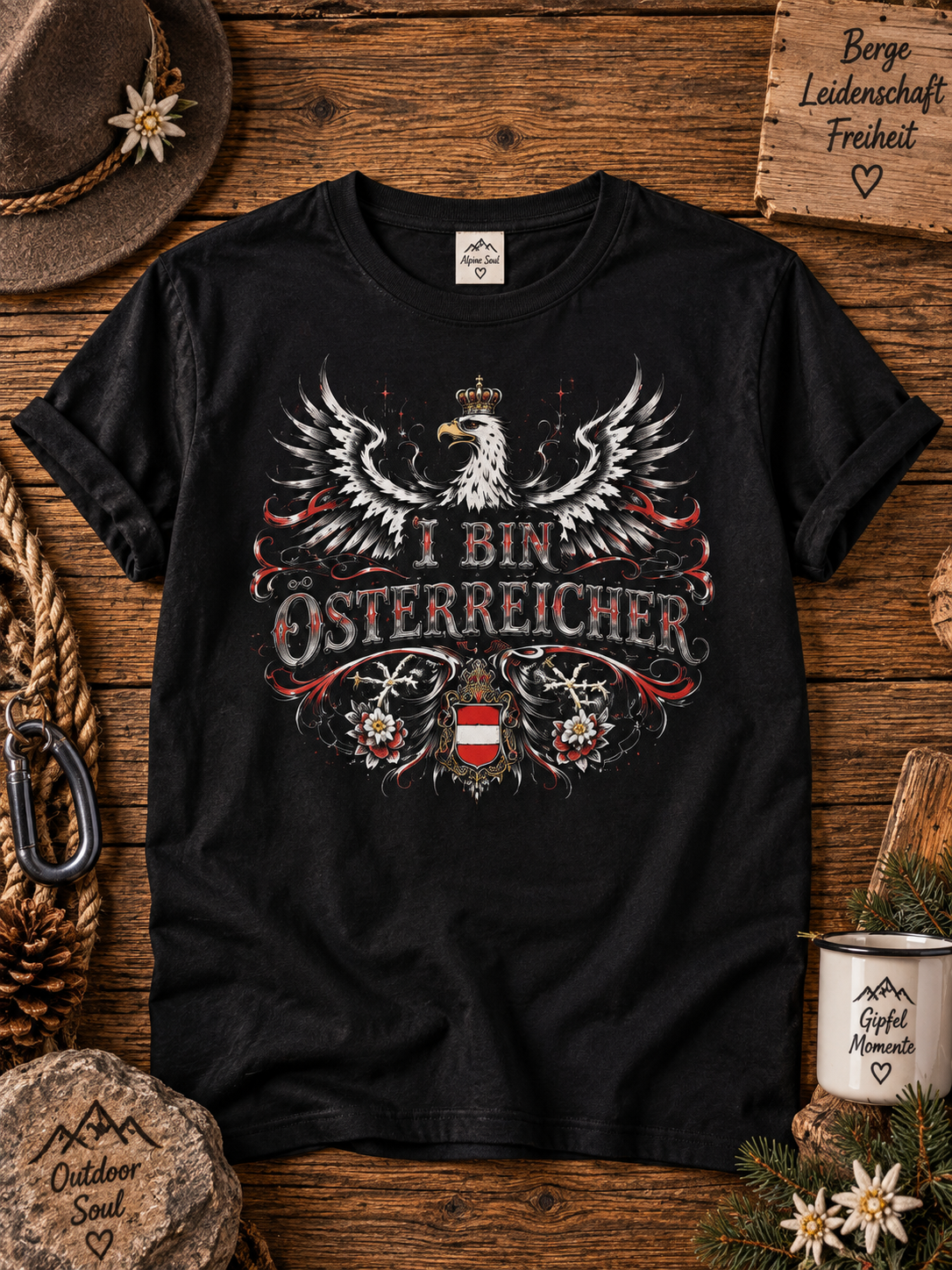 Shirt Herren I I bin Österreicher Rock-Design