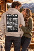 Model mit beigem Spatzl Herren-Kapuzenhoodie