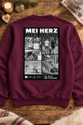 Personalisierter Mei Herz Sweatshirt Rückenprint in Beere